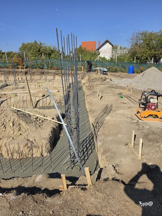 Armatura i oplata temelja — kadar 1 sa gradilišta u Starom Slankamenu.
